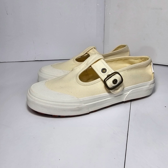 Vans Off-White Canvas Buckle Sneakers - Picture 3 of 12